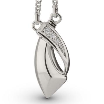 Design ashanger witgoud met 3 stenen