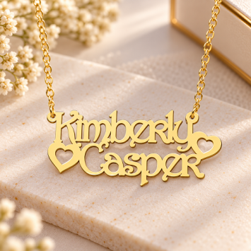 Dubbele naamketting verguld Kimberly-Casper