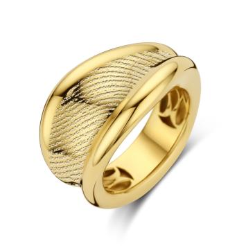 Gebogen gouden vingerafdruk ring
