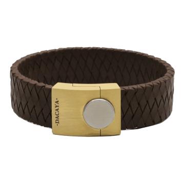Stoere gevlochten leren armband Dacaya Dexter