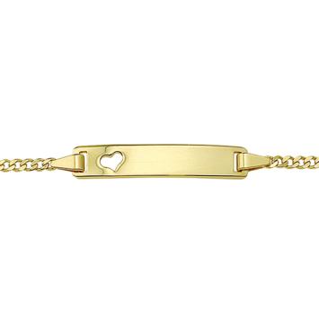 Gold plated baby armbandje met naam en hartje