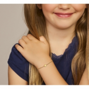 Gold plated kinder armbandje met vlinder
