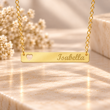 14 karaats gouden naamketting met eigen naam of tekst