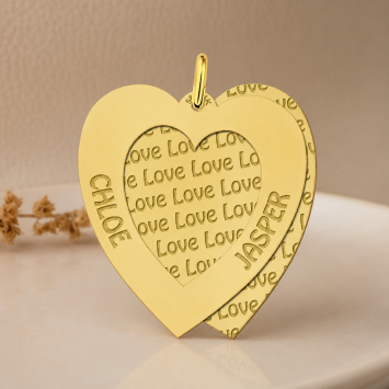 Gouden familiehanger hart
