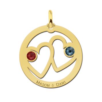 Gouden hart hanger met geboortesteen