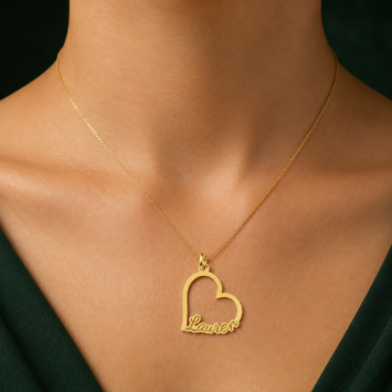 Zilveren bar naamketting met gravure op vier zijden