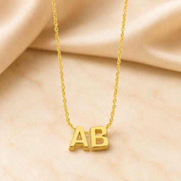 Gouden ketting 0.8mm met 2 initialen