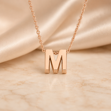 Gouden ketting 1.2mm met 1 initiaal