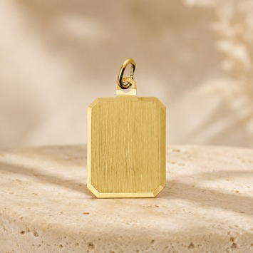 14K gouden rechthoekige hanger 14x18 mm met gravure