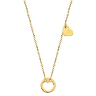 Gouden ketting hart open