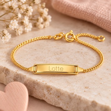 Gouden armbandje met graveerplaat