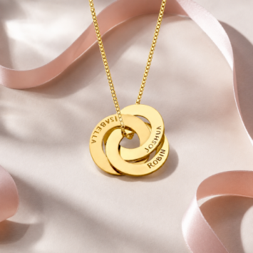 Gouden meervoudige cirkels familiehanger