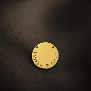Gouden minimalistische hanger met 2 namen