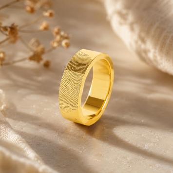 Gouden vingerafdruk ring