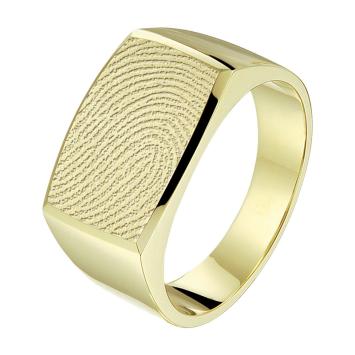 Gouden vingerafdruk zegelring