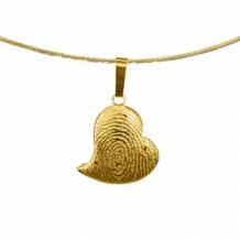 Gouden Vingerafdruk hanger hart sierlijk