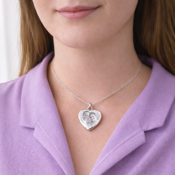 Hanger hartvormig 22x24mm zilver met foto graveren