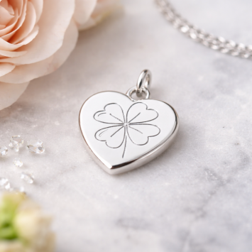 Hanger hartvormig 22x24mm zilver met logo graveren