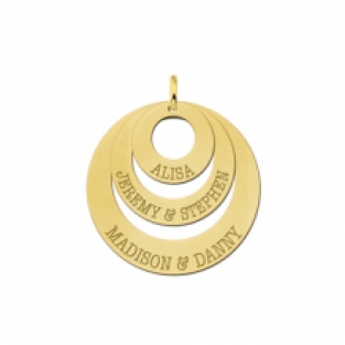 Ketting hanger drie losse rondjes goud detail