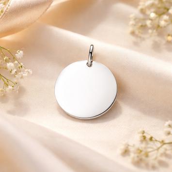 Hoogglans ronde zilveren hanger 18mmsfeerbeeld