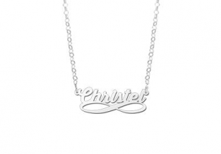 Zilveren naamketting infinity