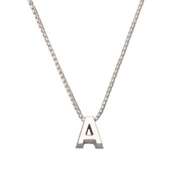 Initial ketting witgoud