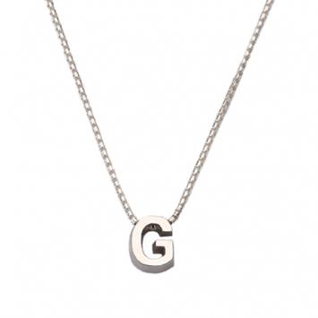 Witgouden letter ketting