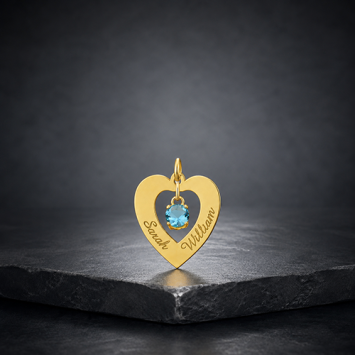 Ketting hanger Goud hart met Zirkonia