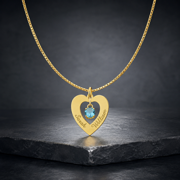 Ketting hanger Goud hart met Zirkonia