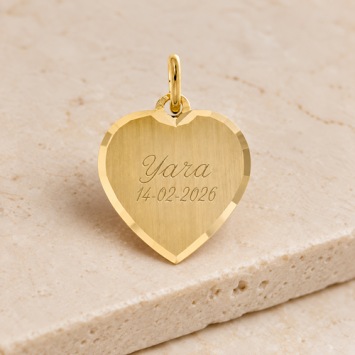 Ketting hanger hart 17x18mm Goud