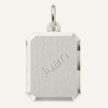 Zilveren ketting hanger rechthoek 14x18mm