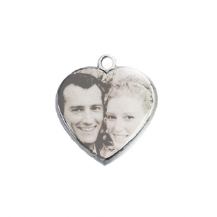 Ketting met foto hanger hart