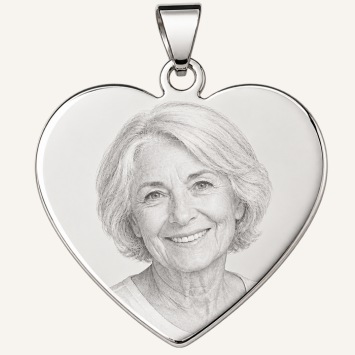 Ketting met foto hanger hart 26x27mm