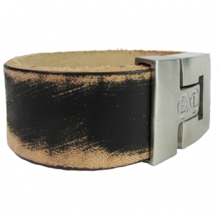 B&L zwart leren armband ruw