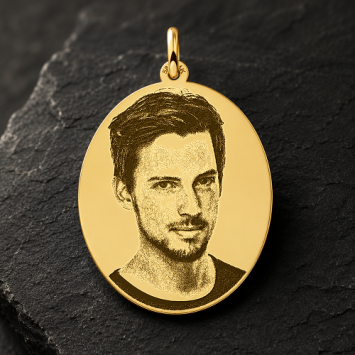 Ovale gouden foto hanger