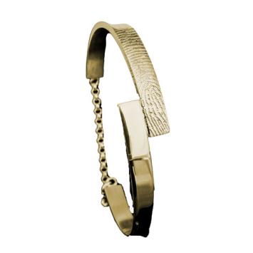 Sierlijke gouden plaatarmband met vingerafdruk