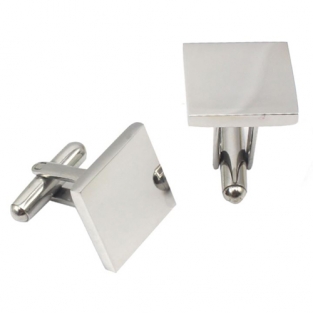 Stalen vierkante manchetknopen met familiewapen graveren