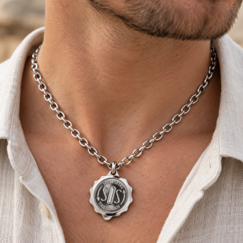 Titanium SOS Talisman 22 mm met alarm pas en medische gravure