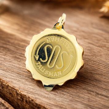 Talisman SOS hanger verguld RVS