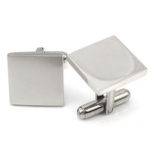 Vierkante rvs manchetknopen met logo graveren