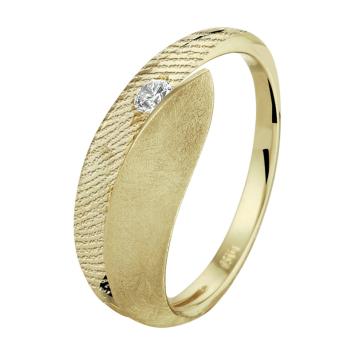 Vingerafdruk ring goud met steen