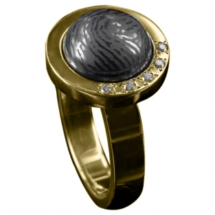 Vingerafdruk ring goud met stenen 812