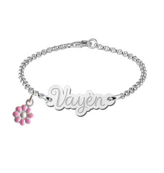 Zilveren baby armband met naam