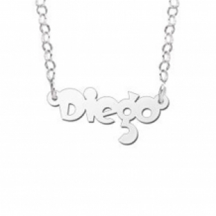 Zilveren naamketting Diego Names4ever