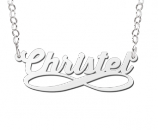 infinity naamketting zilver