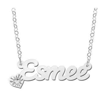 zilveren naamketting Esmee