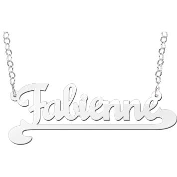 Zilveren naamketting Fabienne