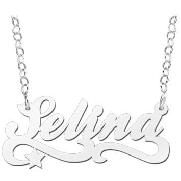 Zilveren naamketting Selina
