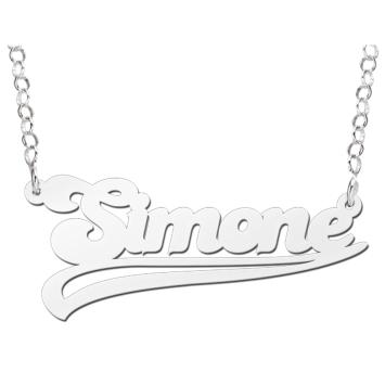 Zilveren naamketting Simone