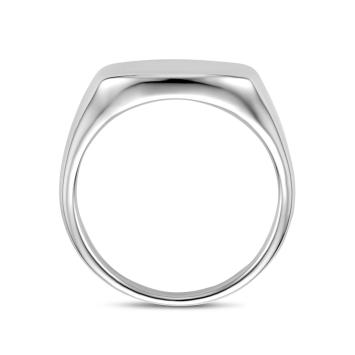 Zilveren rechthoekige zegelring